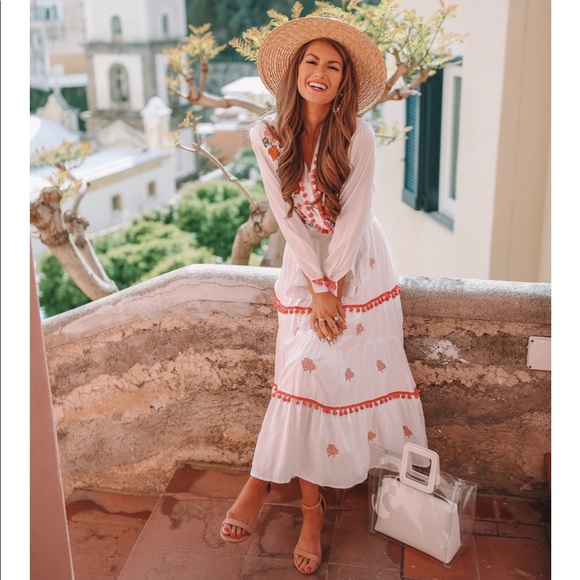 Embroidered Maxi Dress- perfect Positano dress😍 - Picture 1 of 6
